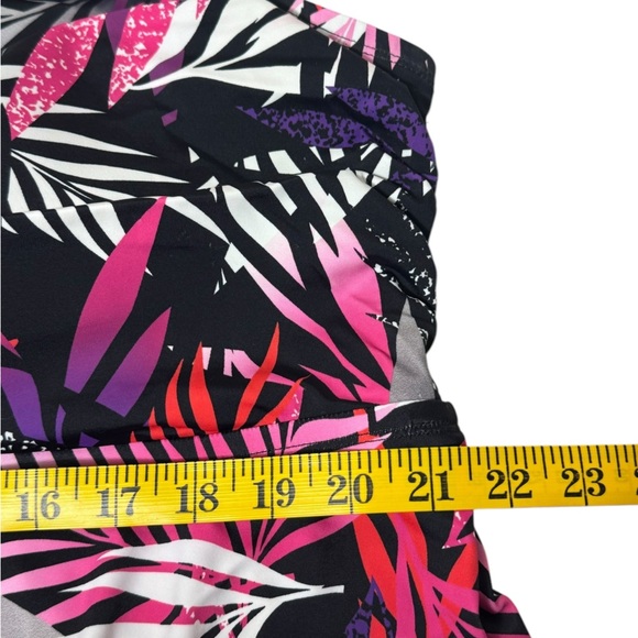 Swim 365 Women's Plus Size Longer-Length Tankini Top - 26 Multi Texture Palm - Picture 13 of 14